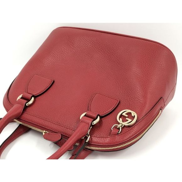Gucci Handbag GG Charm Leather Red - Picture 3 of 10